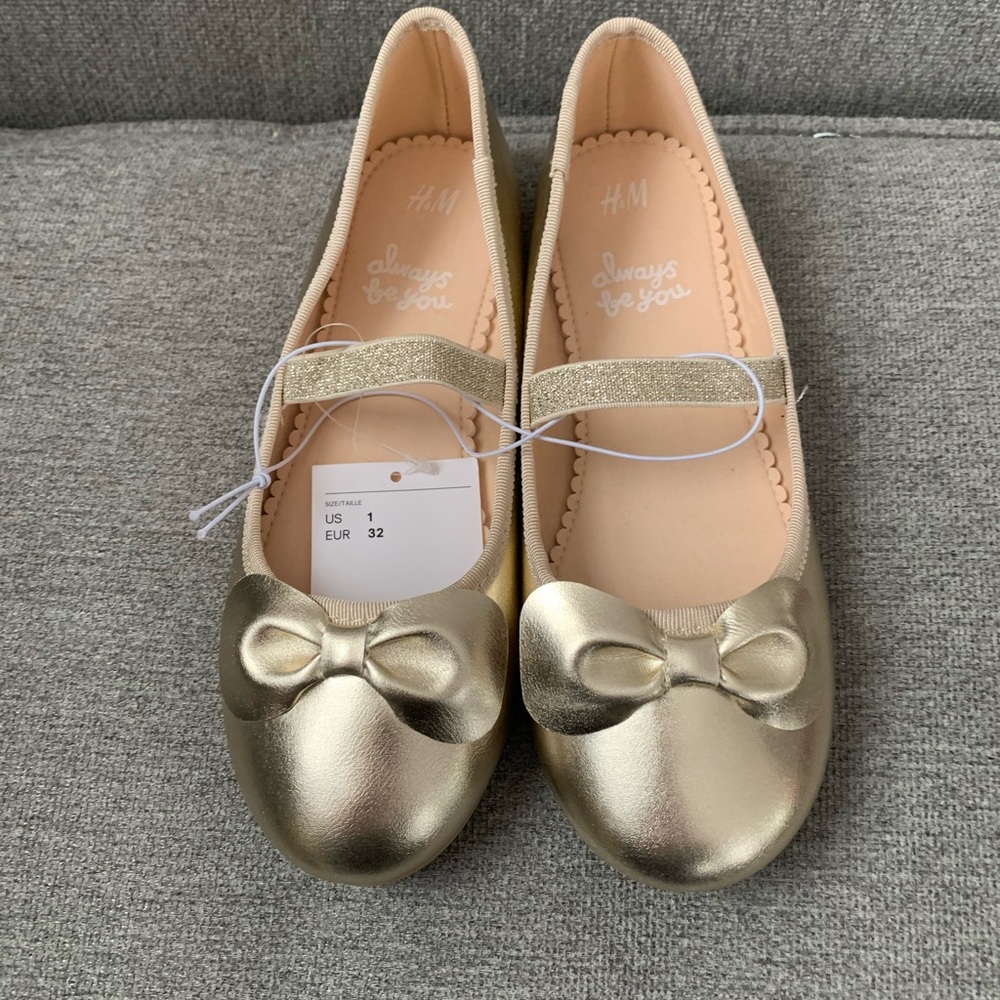 Girls Gold Ballet Shoes
